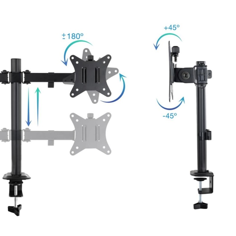 Soporte mesa tooq hasta 27 pulgadas vesa 100 x 100 max 8kg - brazo