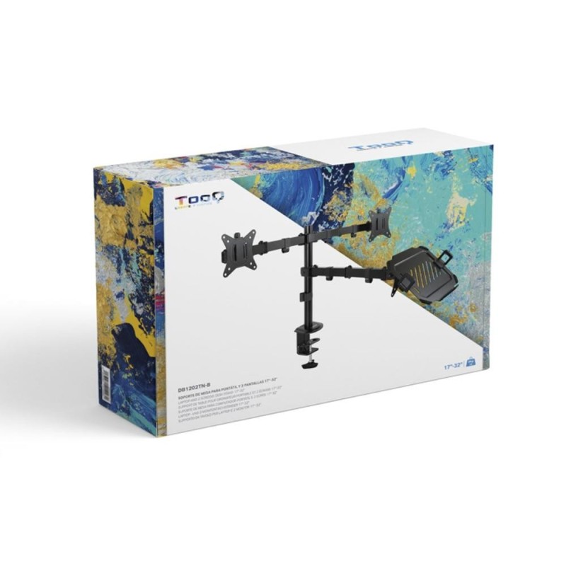 Soporte mesa tooq vesa hasta 32 pulgadas 100x100mm max 9kg - brazo