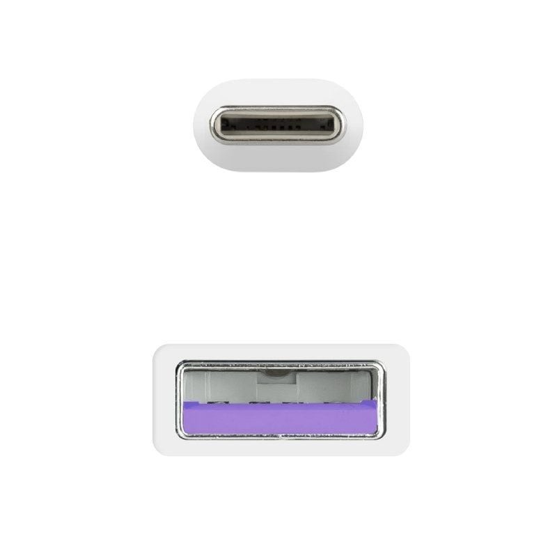Cable USB 2.0 Nanocable 10.01.2102-W/ USB Tipo-C Macho - USB Macho/ 480Mbps/ 2m/ Blanco