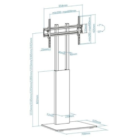 Soporte de Suelo Inclinable TooQ FS2288M-B para TV de 32-85″/ hasta 40kg