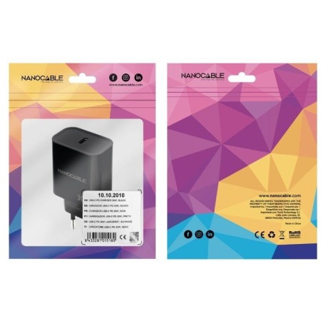 Nanocable Cargador pared USB-C PD 30W Negro