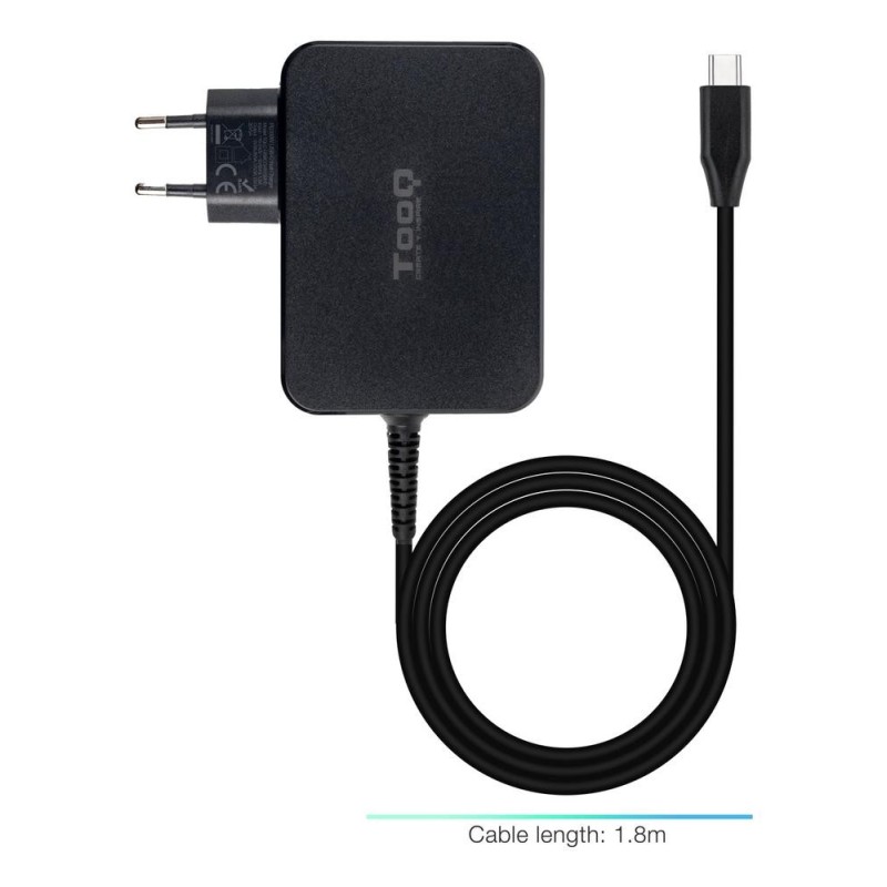 Cargador de portatil tooq tqlc - usbcgan100pd 100w usb - c negro