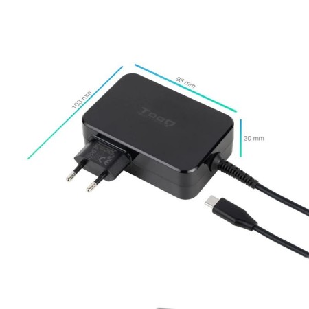 Cargador de portatil tooq tqlc - usbcgan100pd 100w usb - c negro