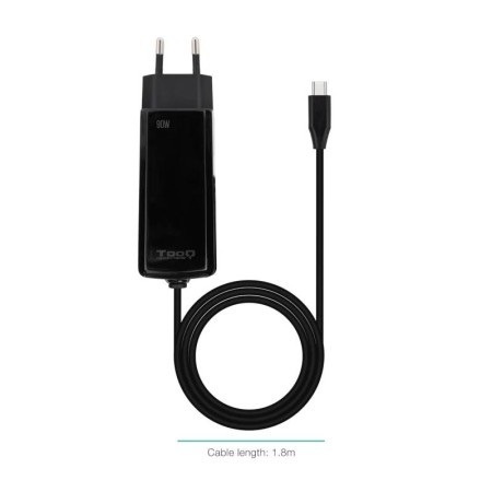 Cargador de pared tooq tqlc - usbcgan90pd - c 90w usb - c negro portatil