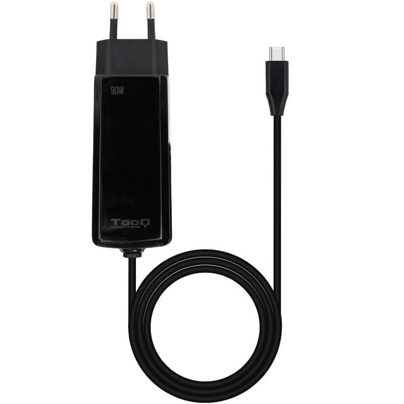 Cargador de pared tooq tqlc - usbcgan90pd - c 90w usb - c negro portatil
