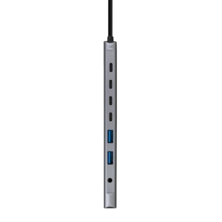 Hub nanocable usb - c 8 en 1 conversor usb - c 3.1 a 2xusb - a 3.0 + 3xusb - c 3.0 + usb - c pd + hdmi 4k@60hz + audio jack 3.5 