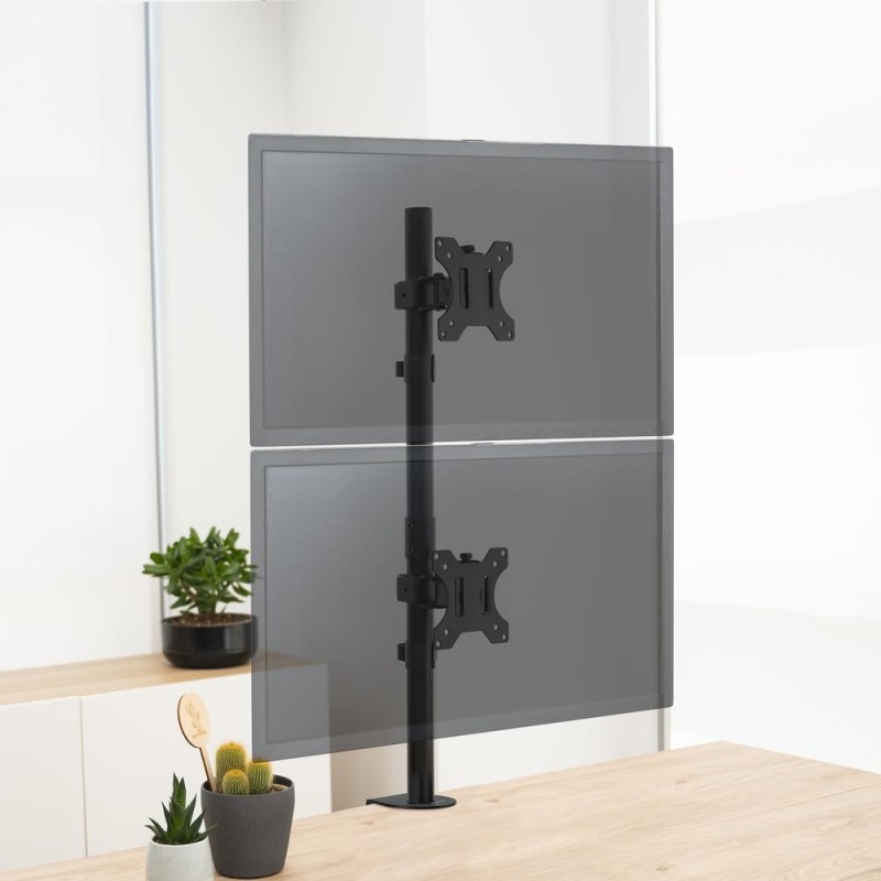 Soporte de mesa tooq 2 x 17 pulgadas - 32 pulgadas db1233tnv - b negro