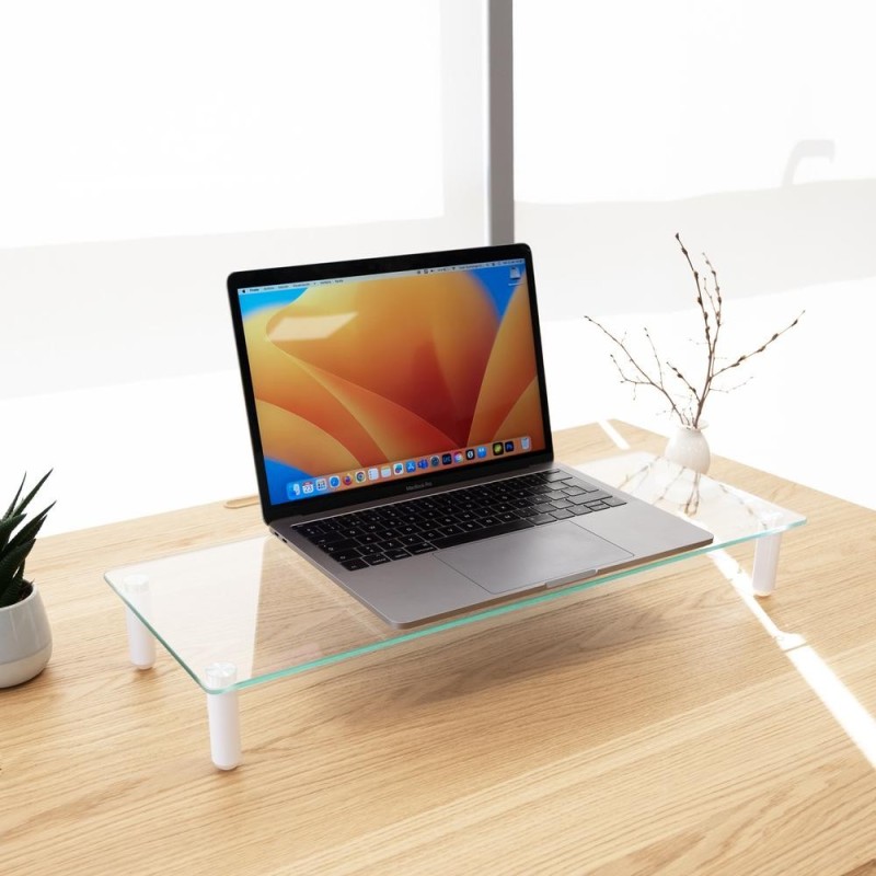Soporte elevador tooq de vidrio para monitores