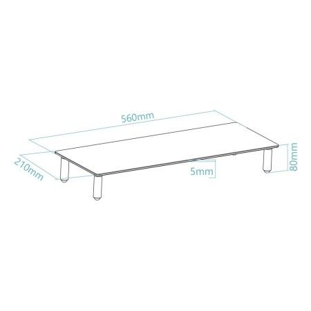 Soporte elevador tooq de vidrio para monitores