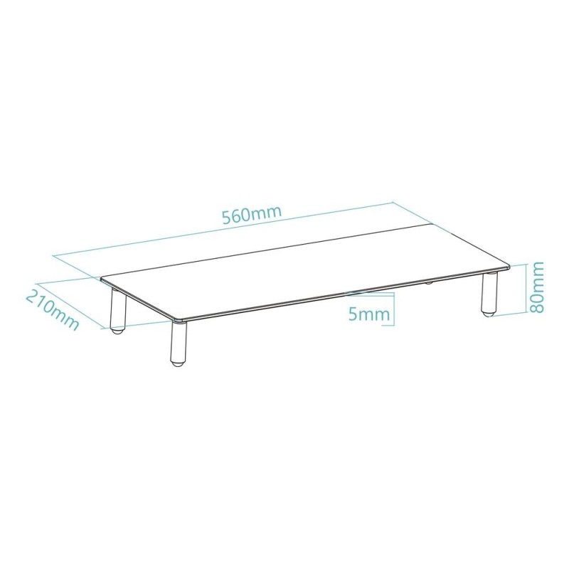 Soporte elevador tooq de vidrio para monitores