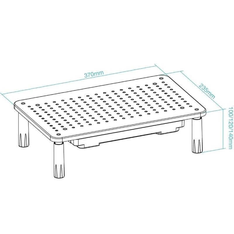 Elevador soporte de monitor tooq tqmr087 negro