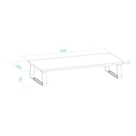 Soporte elevador tooq de madera para monitores negro