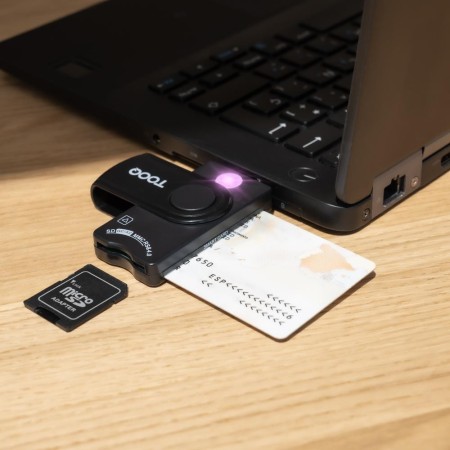 Lector tooq tarjetas inteligentes - dni electrónico - sim - sd - sf - usb - a - negro