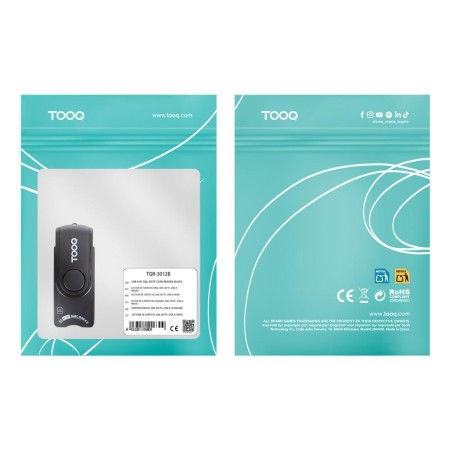 Lector tooq tarjetas inteligentes - dni electrónico - sim - sd - sf - usb - a - negro