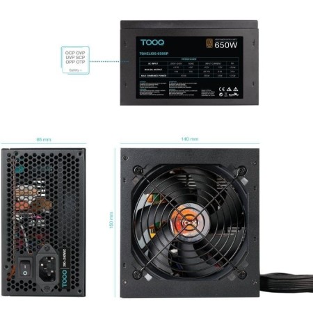 Fuente alimentacion tooq tqhelios - 650sp gaming atx 650w
