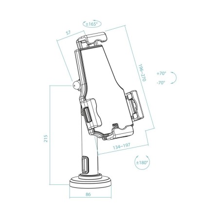 Soporte sobremesa - pared tooq para tablet con antirrobo
