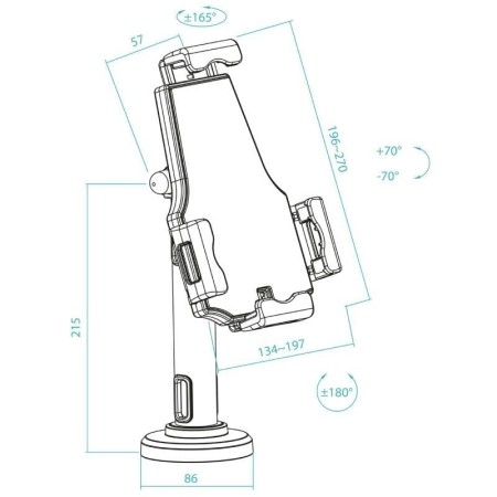 Soporte sobremesa - pared tooq para tablet con antirrobo