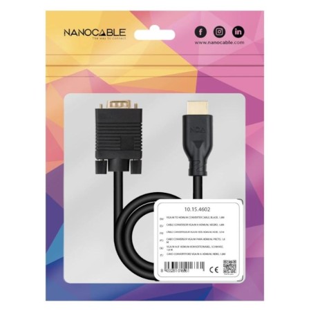 Nanocable Cable Conversor VGA a HDMI M-M 1,8 m