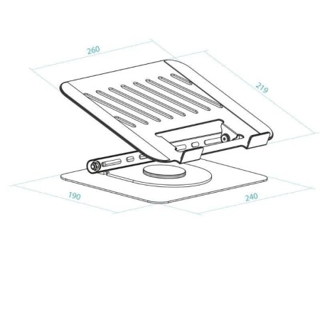 Soporte - base elevador tooq para portatil 17 pulgadas plata