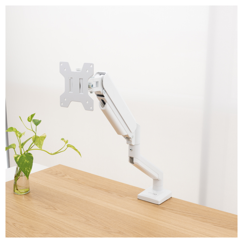 Soporte mesa tooq vesa hasta 34 pulgadas 100x100mm max 10kg blanco