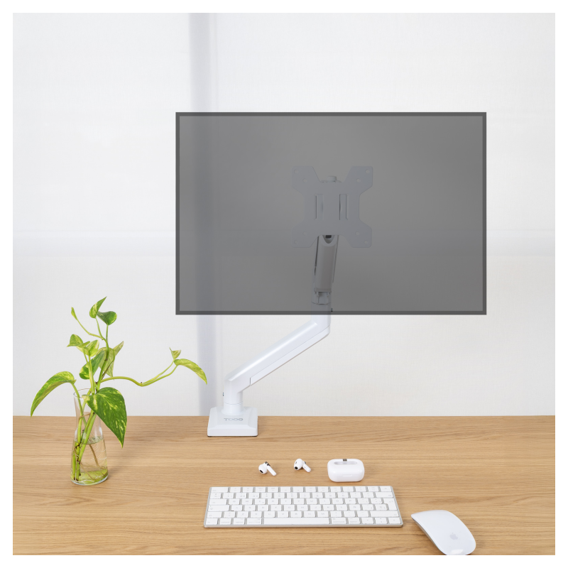 Soporte mesa tooq vesa hasta 34 pulgadas 100x100mm max 10kg blanco