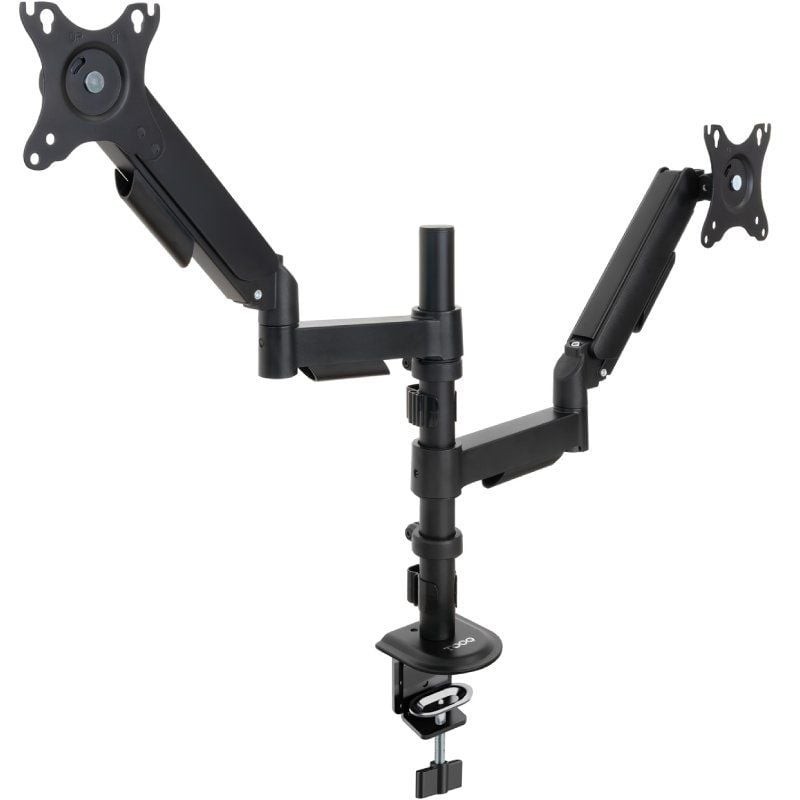 Soporte mesa tooq pantalla gira inclina 2 brazos 17 - 32 negro