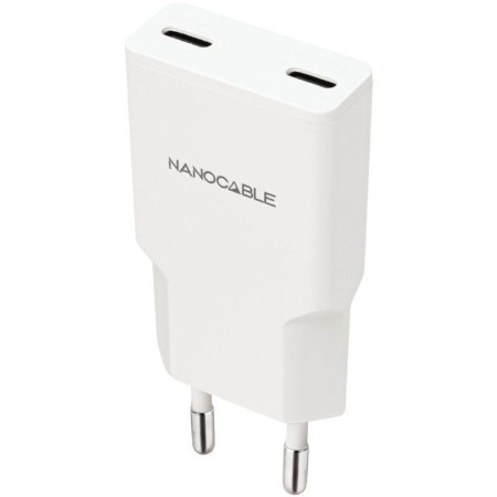 Nanocable Cargador 2xUSB-C/PD 20W Blanco