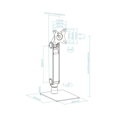 Soporte mesa tooq vesa hasta 32 pulgadas 100x100 max 8kg