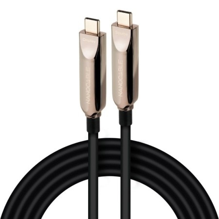 Cable USB 3.2 Tipo-C AOC Nanocable 10.01.4610/ USB Tipo-C Macho - USB Tipo-C Macho/ Hasta 60W/ 10Gbps/ 10m/ Negro