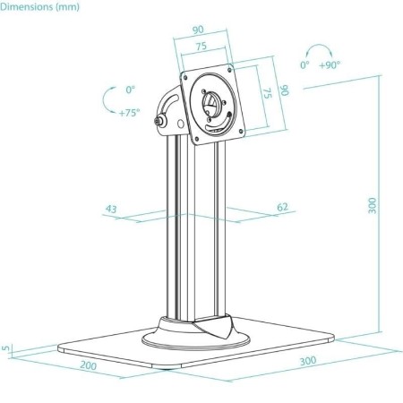 Tooq Soporte Mesa Marco Antirrobo Tablet Negro