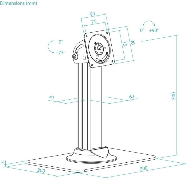 Tooq Soporte Mesa Marco Antirrobo Tablet Negro