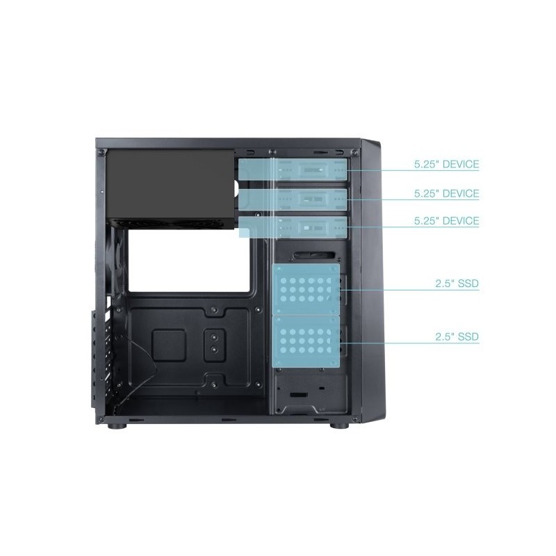 Caja ordenador tooq tqc - 5701 - sp prisma ultra atx negra + fuente 500w
