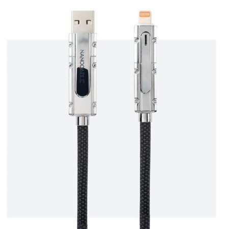 Cable USB 2.0 Tipo-C Nanocable 10.01.2601/ USB Tipo-C Macho + USB Macho - USB Tipo-C Macho + Lightning Macho/ Hasta 27W/ 480Mbps