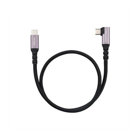 Cable nanocable usb - c 3.2 gen2 acodado 100w 1m