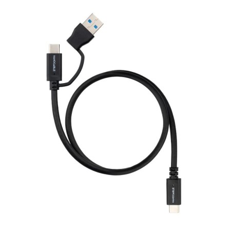 Cable USB 3.2 Tipo-C Nanocable 10.01.4801/ USB Tipo-C Macho/ USB Macho - USB Tipo-C Macho/ Hasta 60W/ 10Gbps/ 1m/ Negro