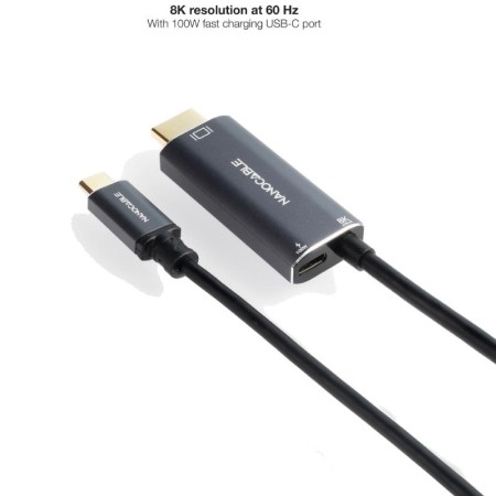 Nanocable Cable USB-C/M-HDMI 2.1+USB-C/H PD 1.8 M