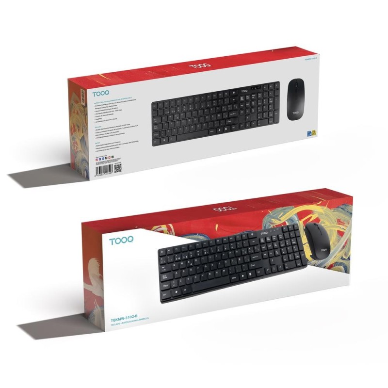 Teclado + raton tooq tqkmw - 3102 - b rf inalambrico negro