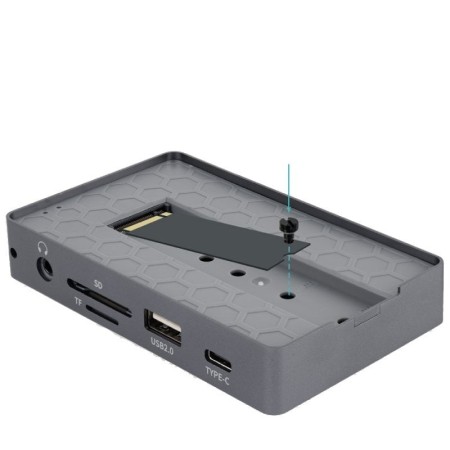 Carcasa disco duro tooq tqe - 2242g para ssd m.2 + hub 11 en 1