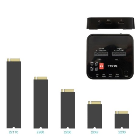 Duplicador disco duro ssd m.2 tooq tqds - 201b