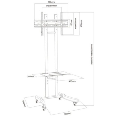 Soporte de Pie con Ruedas Approx appST05 para TV de 30-70″/ hasta 40kg