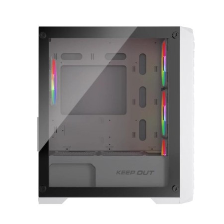 Caja ordenador gaming keep out xc - 220w glass matx argb cristal templado blanco
