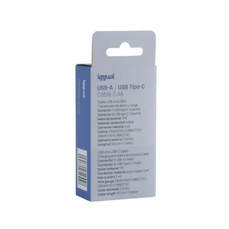iggual cable USB-A/USB-C 100 cm blanco