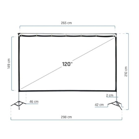 iggual Pantalla exterior portable 120″ 265x149 cm