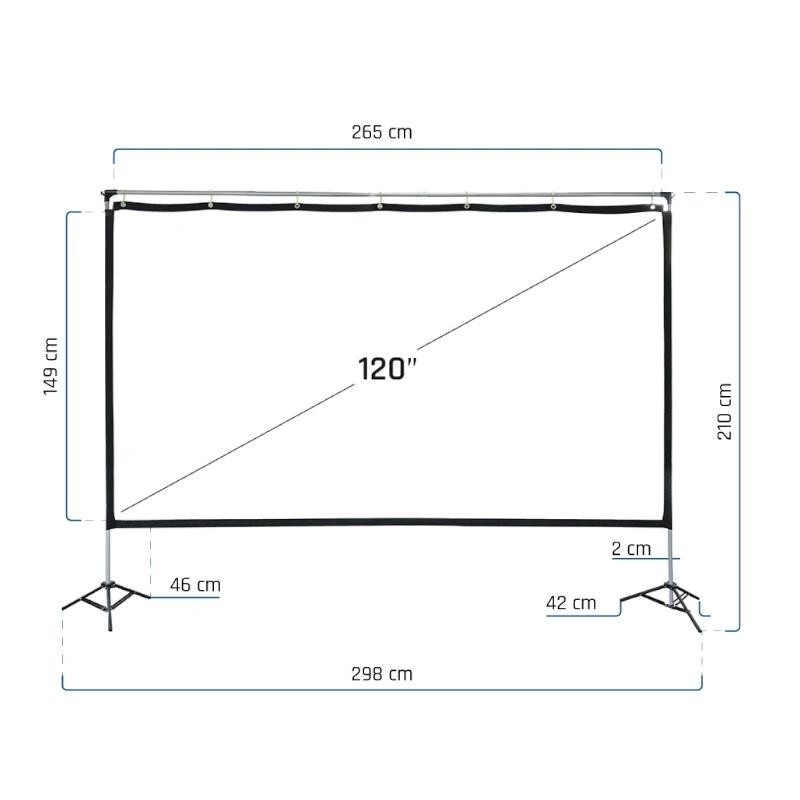 iggual Pantalla exterior portable 120″ 265x149 cm