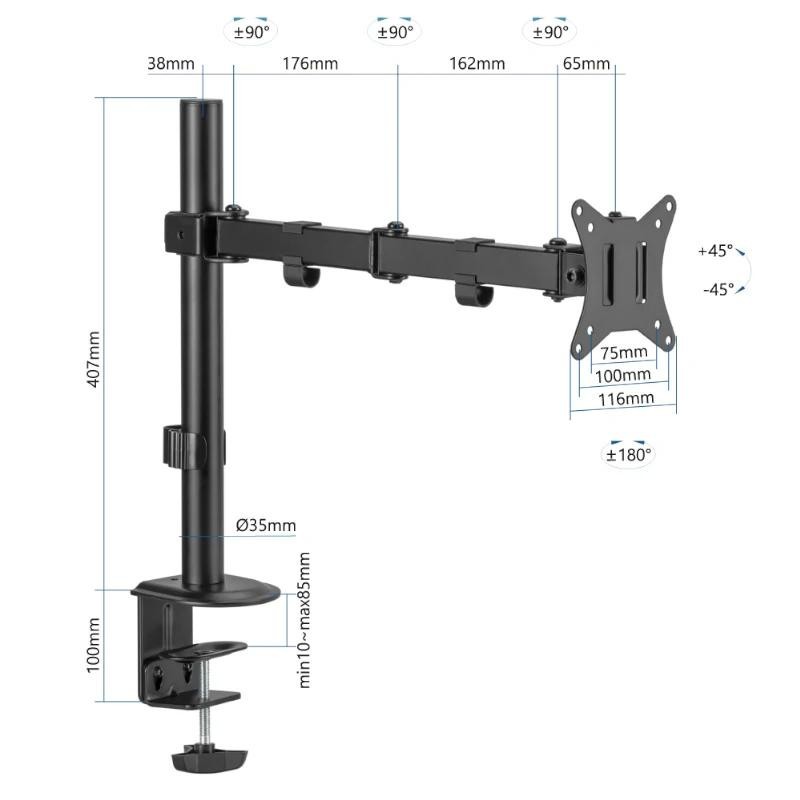 iggual SPM01 Soporte pinza mesa 1 monitor 17″-32″