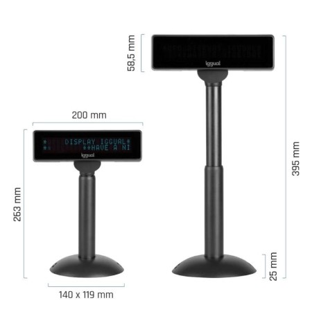 iggual Visor TPV regulable USB VFD 7″ INFO DISPLAY