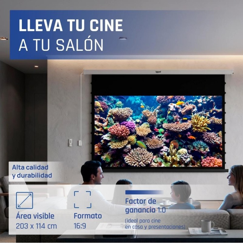 iggual Pantalla eléc tensionada 16:9 92″ 203x114cm