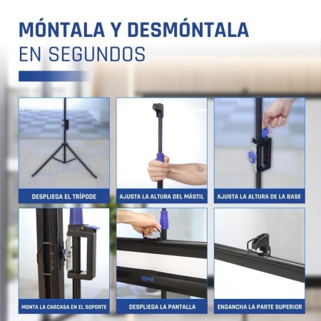 iggual Pantalla 84″ 176x134 cm 4:3 trípode+bolsa