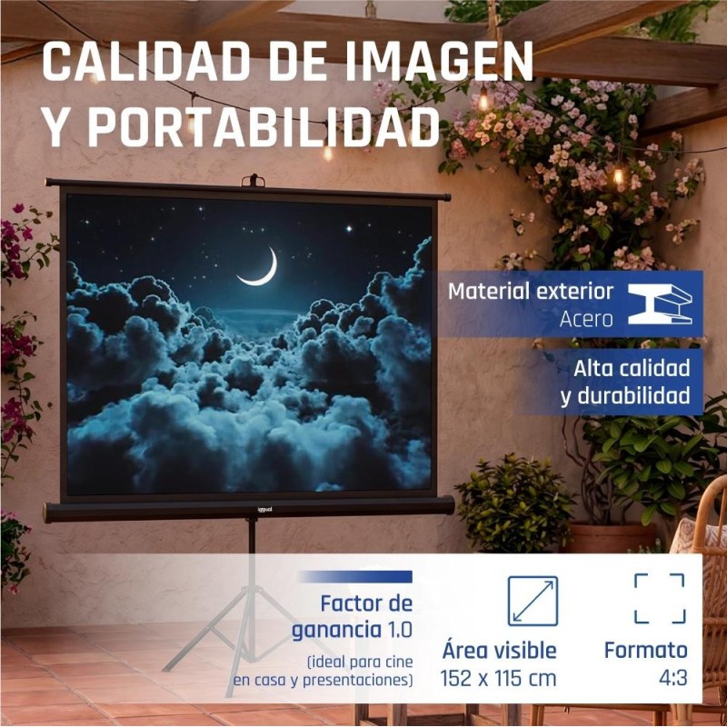 iggual Pantalla 72″ 152x115 cm 4:3 trípode+bolsa