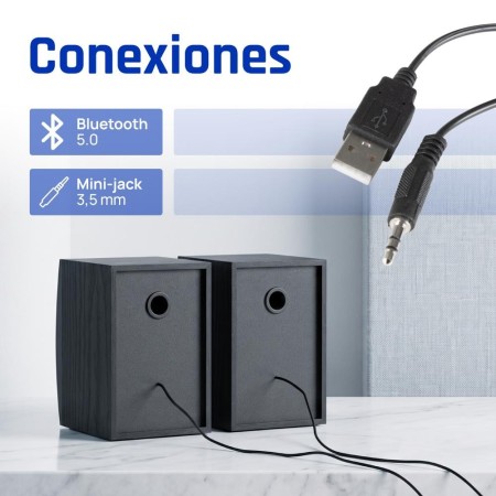 iggual Altavoces 2.0 10W mini-jack + USB Bluetooth